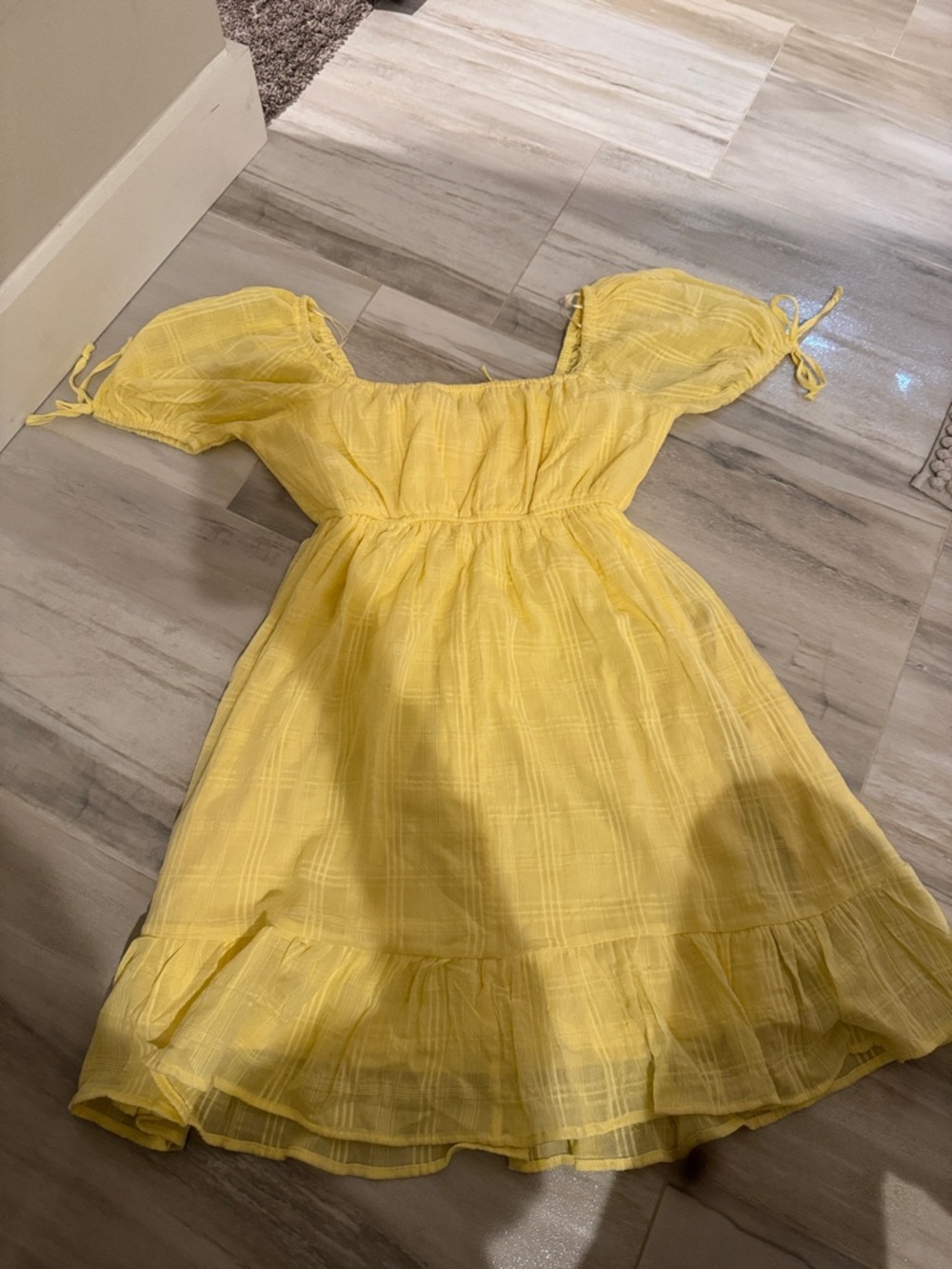 Yellow Woman’s Ruffle Dress - Picture 3 of 5